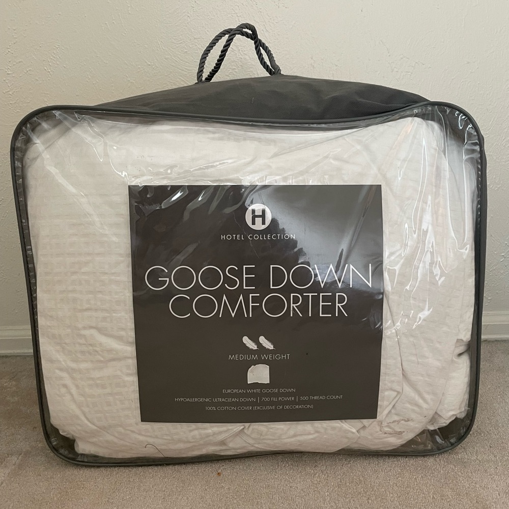 Hotel Collection European White Goose Down Medium Weight Full/Queen Comforter